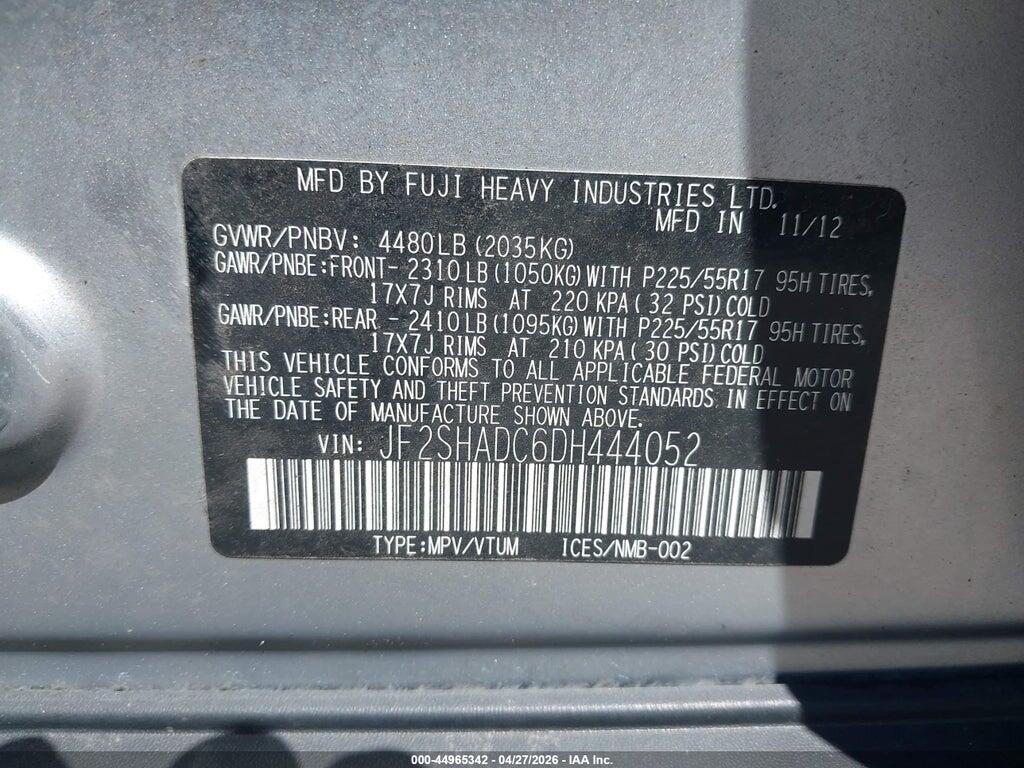 JF2SHADC6DH444052 2013 SUBARU FORESTER photo no. 9