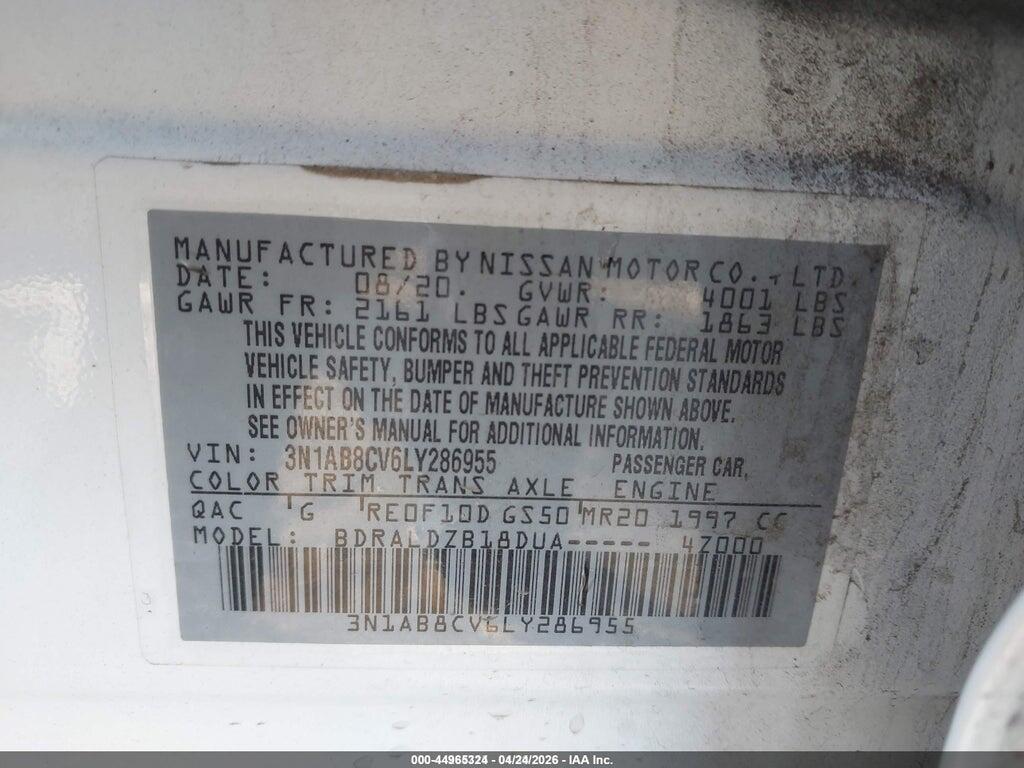 3N1AB8CV6LY286955 2020 NISSAN SENTRA photo no. 9