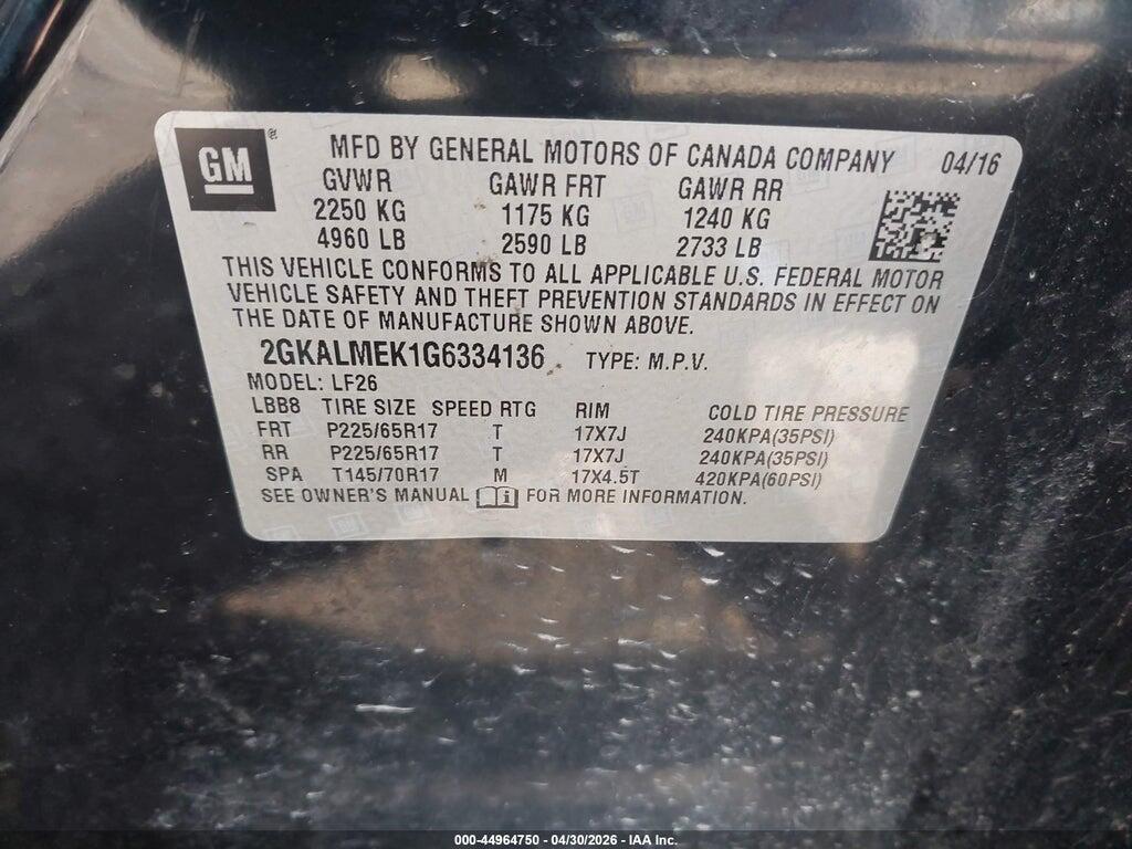 2GKALMEK1G6334136 2016 GMC TERRAIN photo no. 9