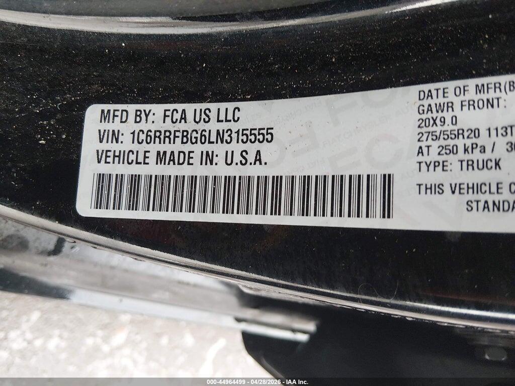 1C6RRFBG6LN315555 2020 RAM 1500 photo no. 9