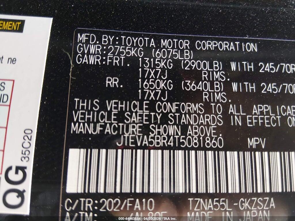 JTEVA5BR4T5081860 2026 TOYOTA 4RUNNER photo no. 9