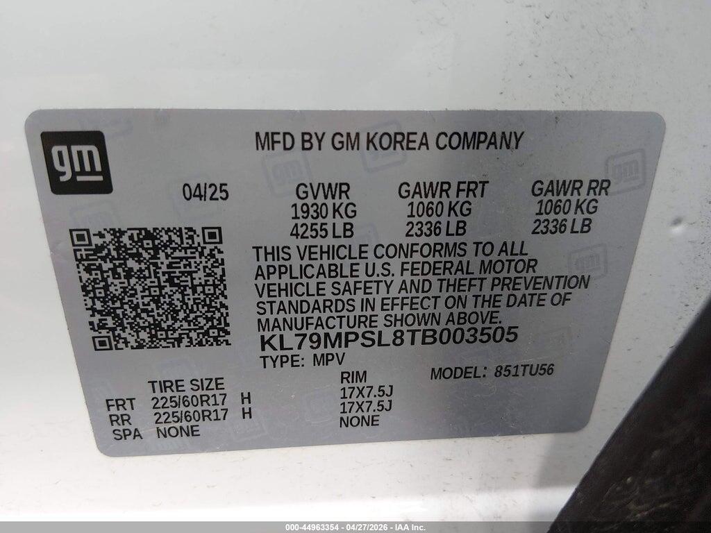 KL79MPSL8TB003505 2026 CHEVROLET TRAILBLAZER photo no. 9