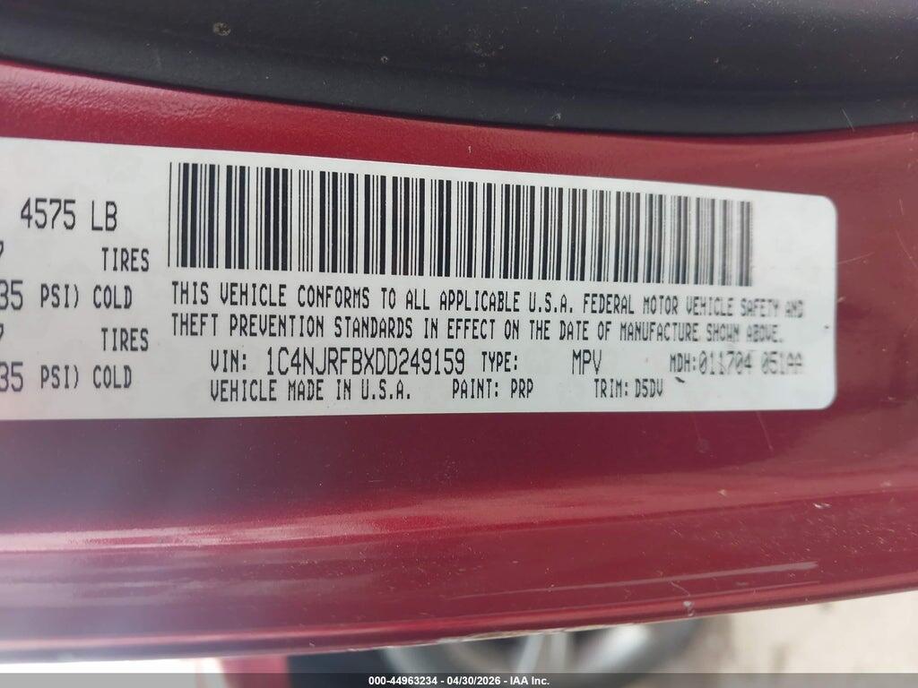 1C4NJRFBXDD249159 2013 JEEP PATRIOT photo no. 9