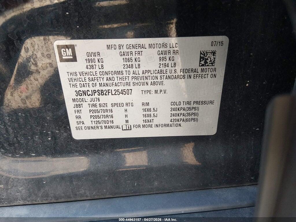 3GNCJPSB2FL254507 2015 CHEVROLET TRAX photo no. 9