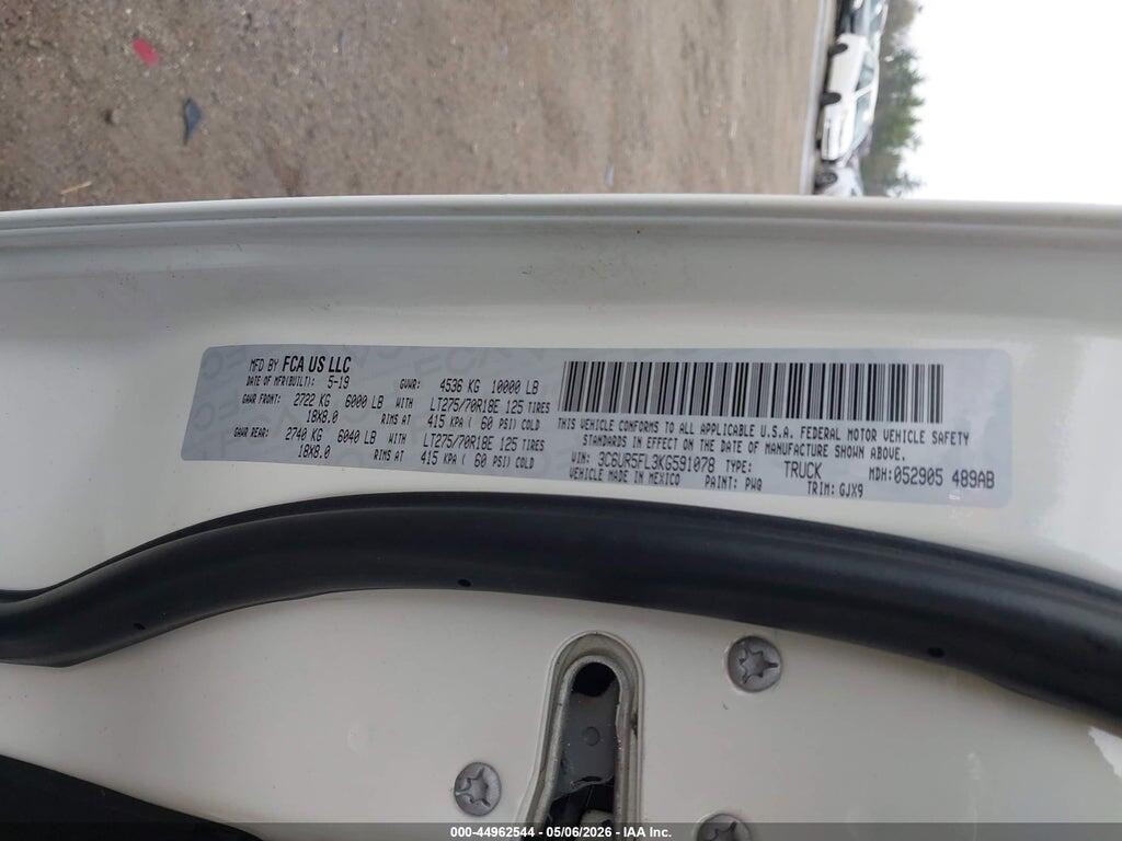 3C6UR5FL3KG591078 2019 RAM 2500 photo no. 9