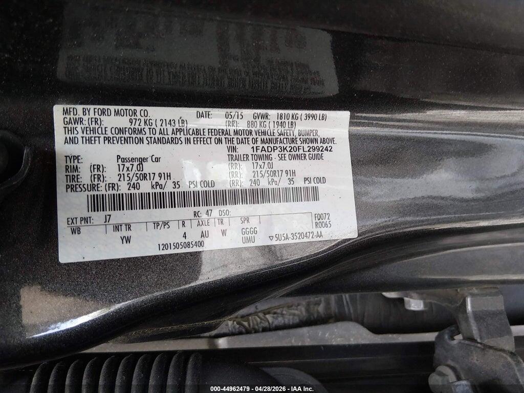 1FADP3K20FL299242 2015 FORD FOCUS photo no. 9