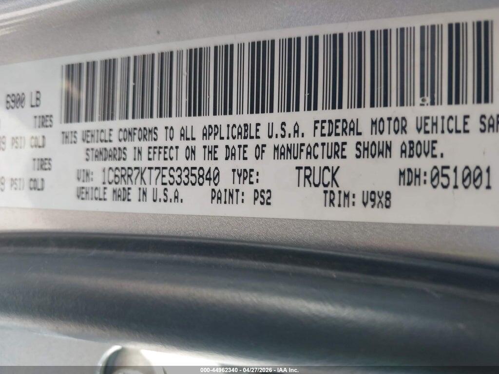 1C6RR7KT7ES335840 2014 RAM 1500 photo no. 9