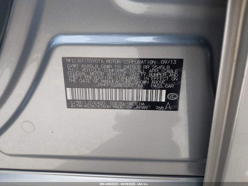 JTHCF1D28E5005744 2014 LEXUS IS 250 photo no. 9