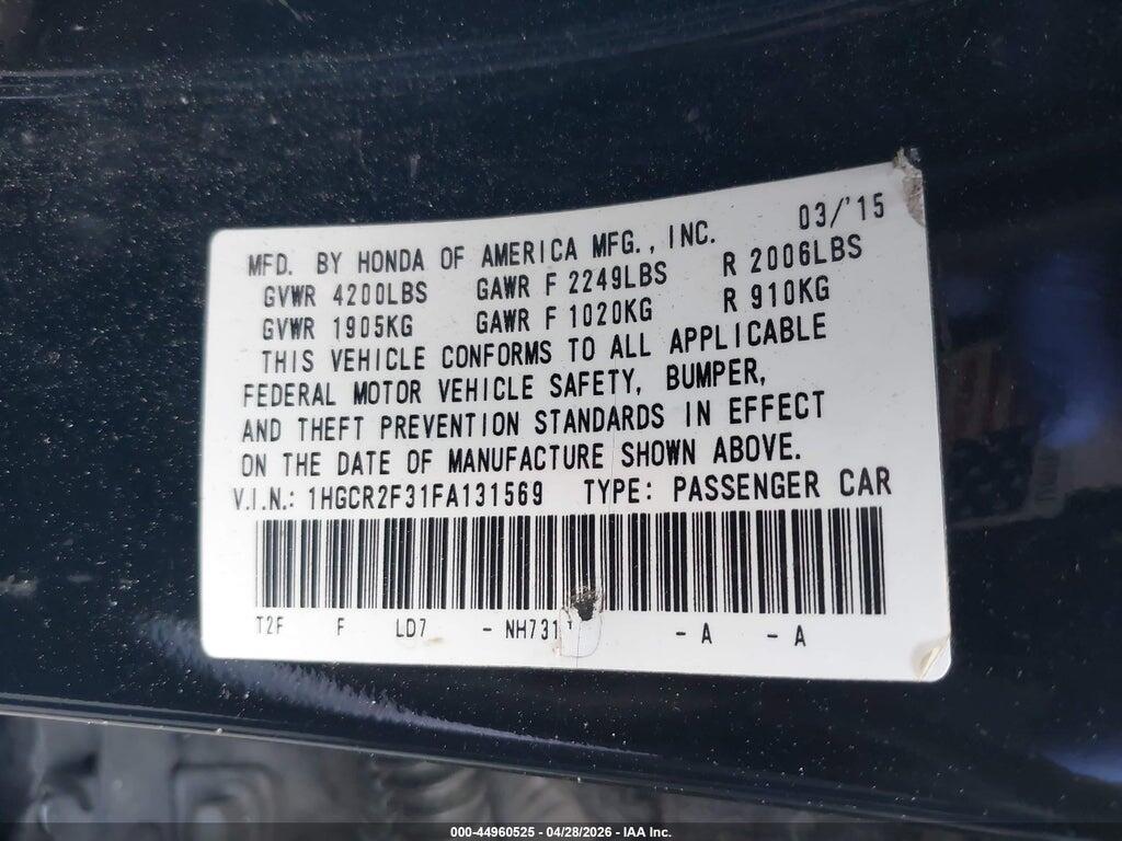 1HGCR2F31FA131569 2015 HONDA ACCORD photo no. 9