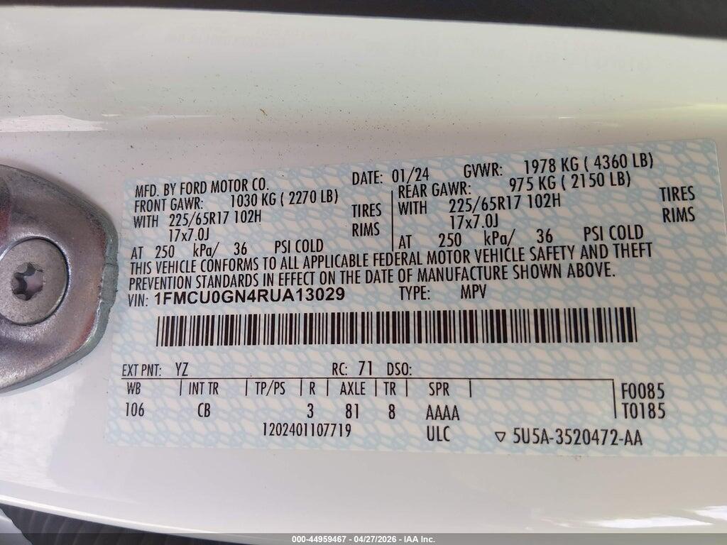1FMCU0GN4RUA13029 2024 FORD ESCAPE photo no. 9