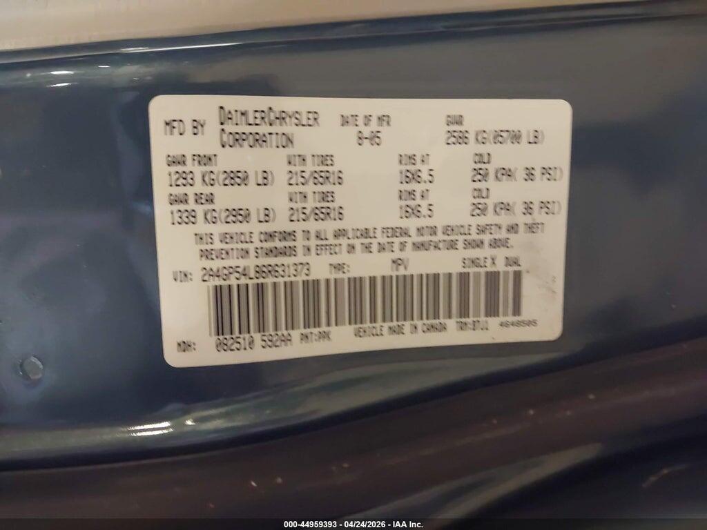 2A4GP54L86R631373 2006 CHRYSLER TOWN & COUNTRY photo no. 9