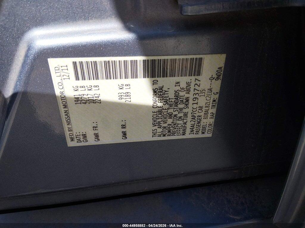 1N4AL2AP7CC193727 2012 NISSAN ALTIMA photo no. 9