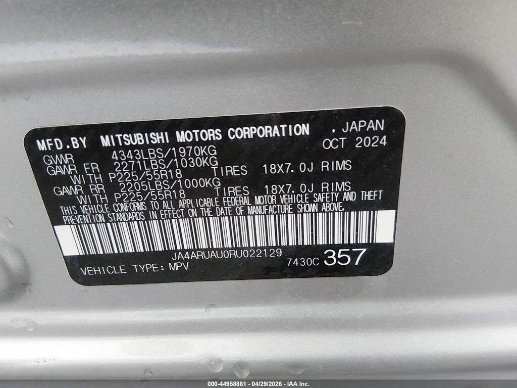 JA4ARUAU0RU022129 2024 MITSUBISHI OUTLANDER SPORT photo no. 9