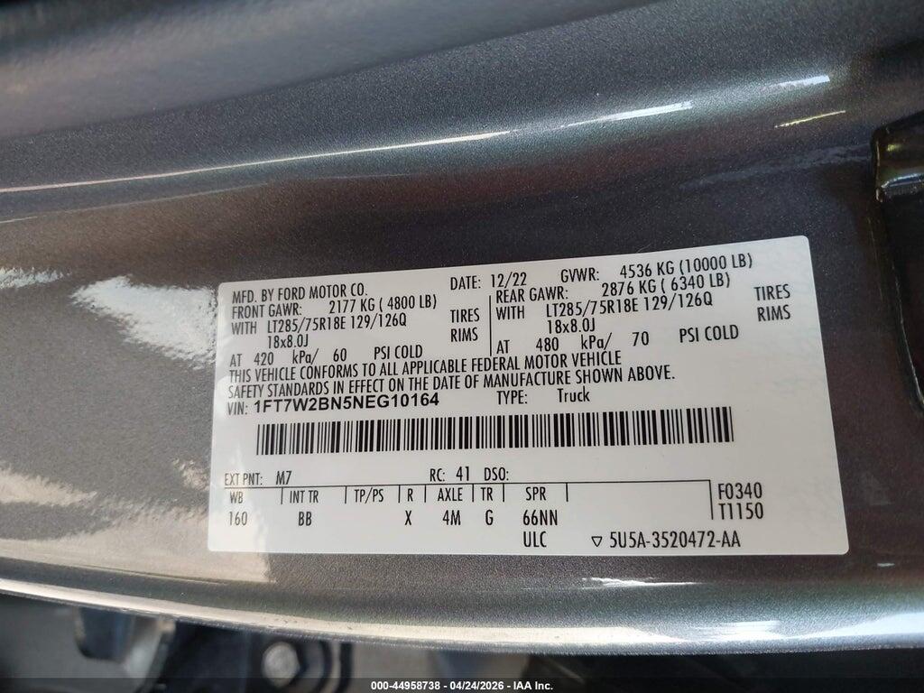 1FT7W2BN5NEG10164 2022 FORD F-250 photo no. 9