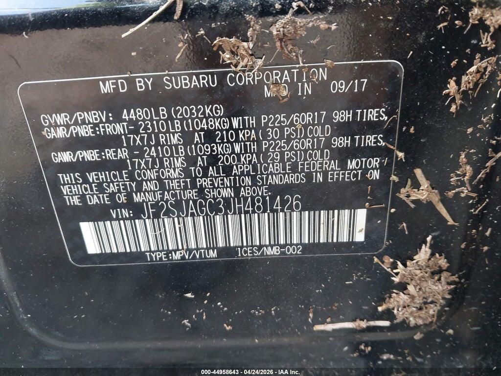 JF2SJAGC3JH481426 2018 SUBARU FORESTER photo no. 9