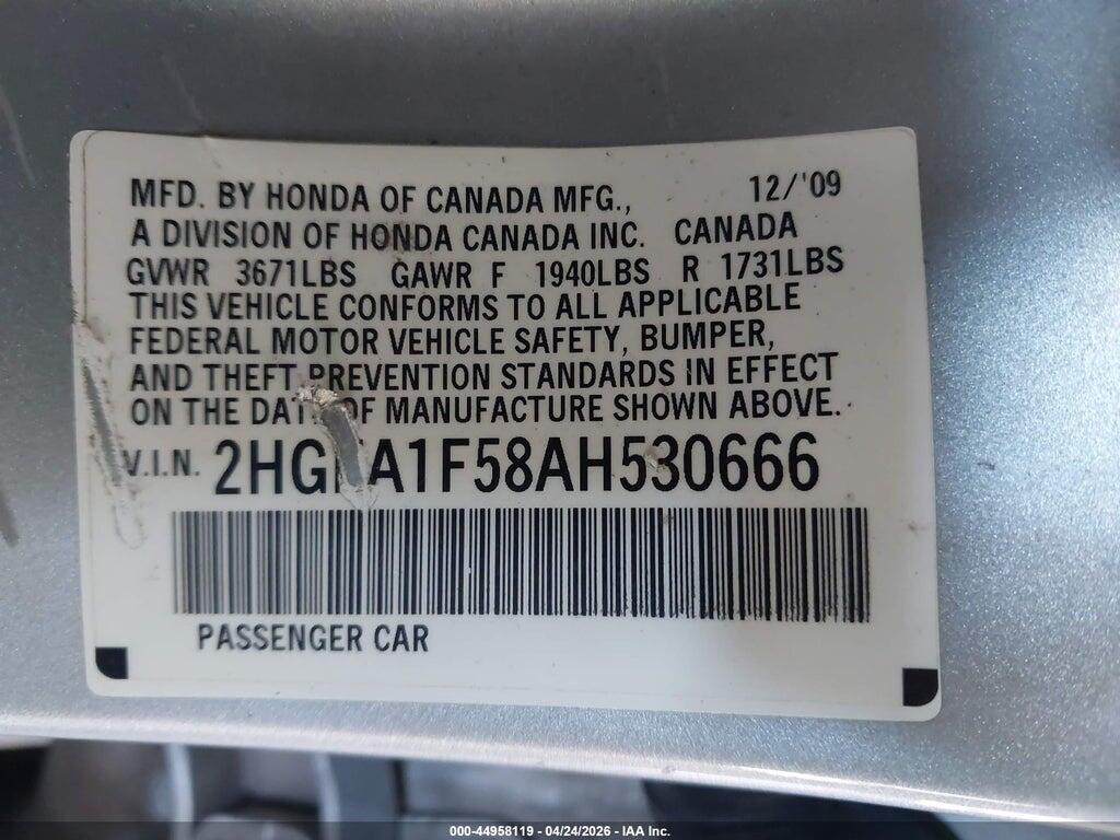 2HGFA1F58AH530666 2010 HONDA CIVIC photo no. 9