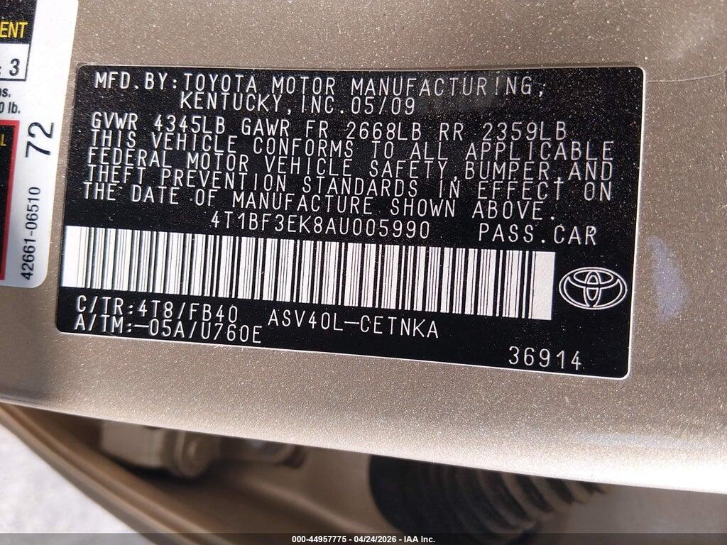 4T1BF3EK8AU005990 2010 TOYOTA CAMRY photo no. 9