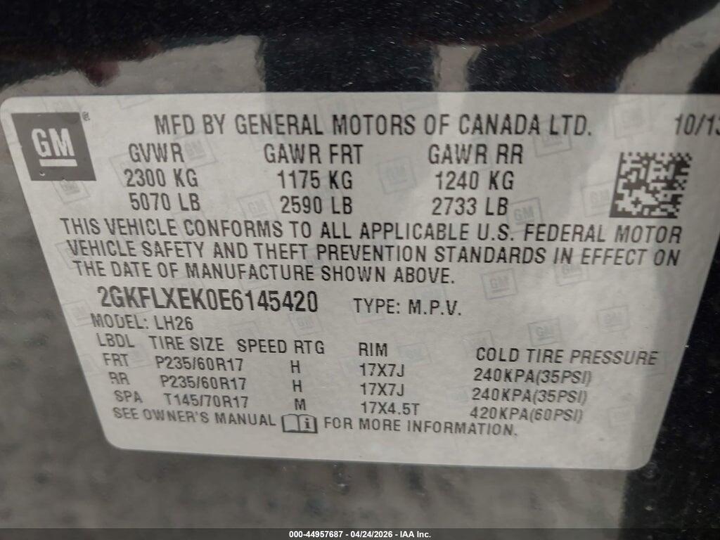 2GKFLXEK0E6145420 2014 GMC TERRAIN photo no. 9