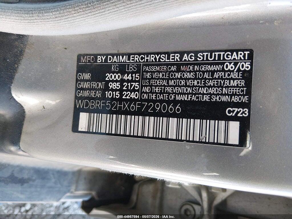 WDBRF52HX6F729066 2006 MERCEDES-BENZ C 230 photo no. 9