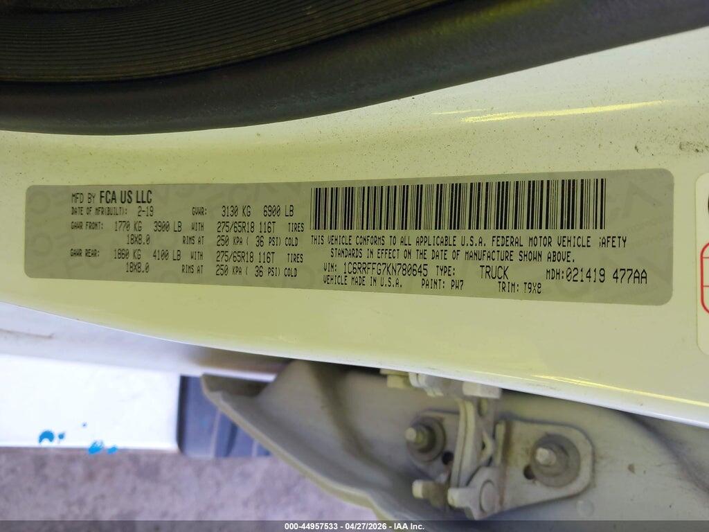 1C6RRFFG7KN780645 2019 RAM 1500 photo no. 9