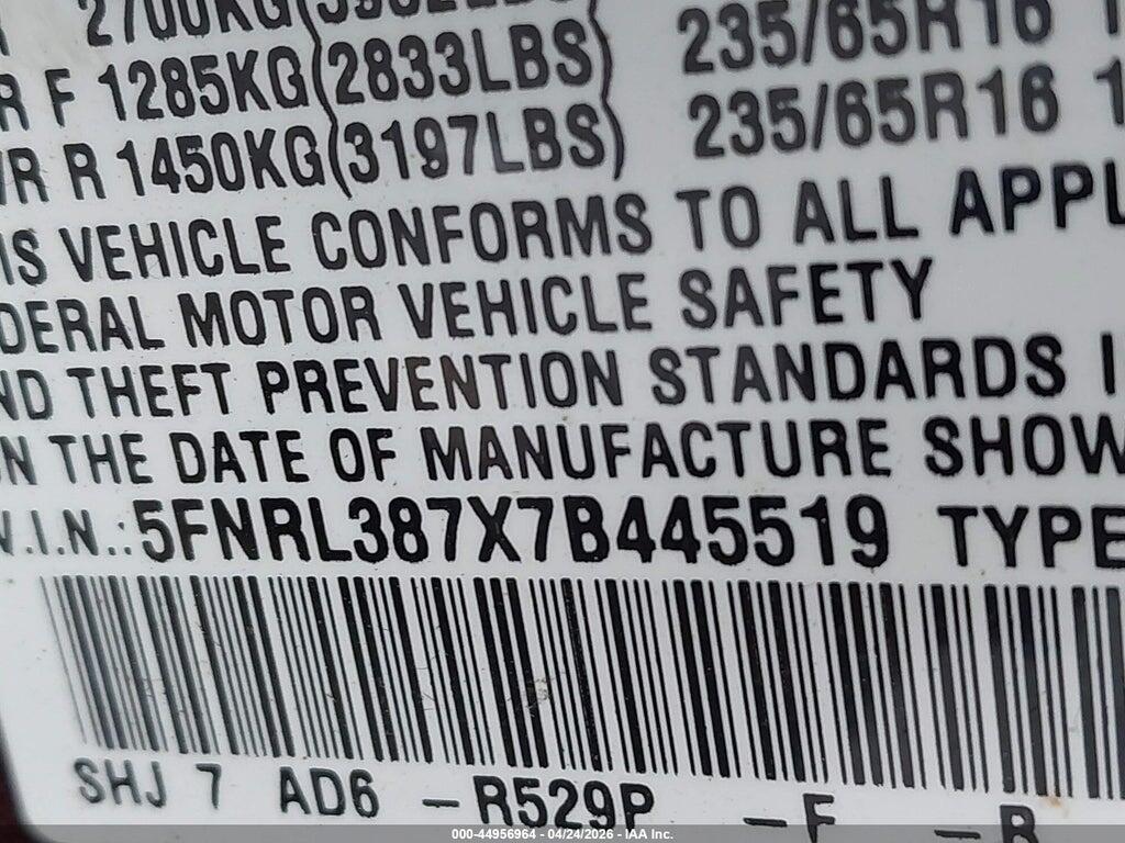 5FNRL387X7B445519 2007 HONDA ODYSSEY photo no. 9