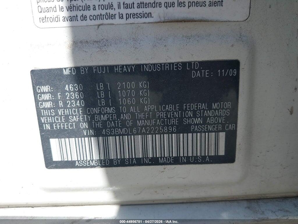 4S3BMDL67A2225896 2010 SUBARU LEGACY photo no. 9