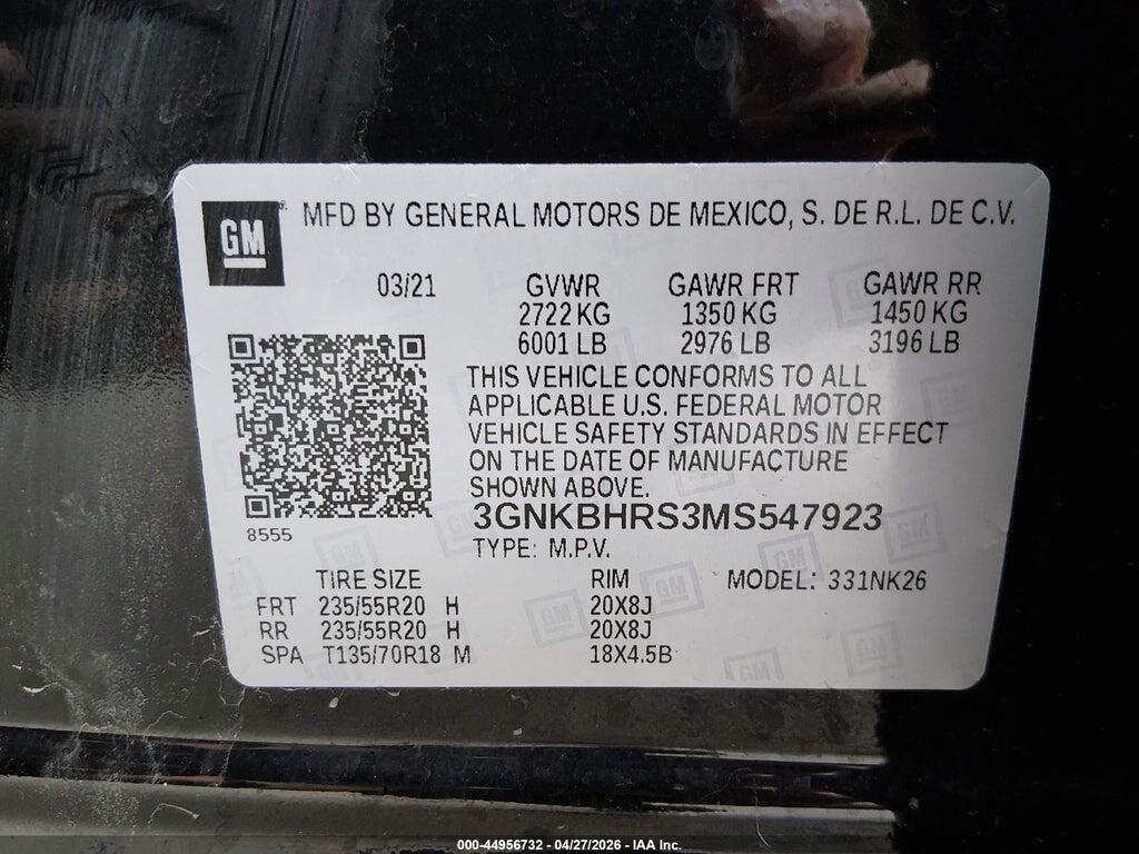 3GNKBHRS3MS547923 2021 CHEVROLET BLAZER photo no. 9