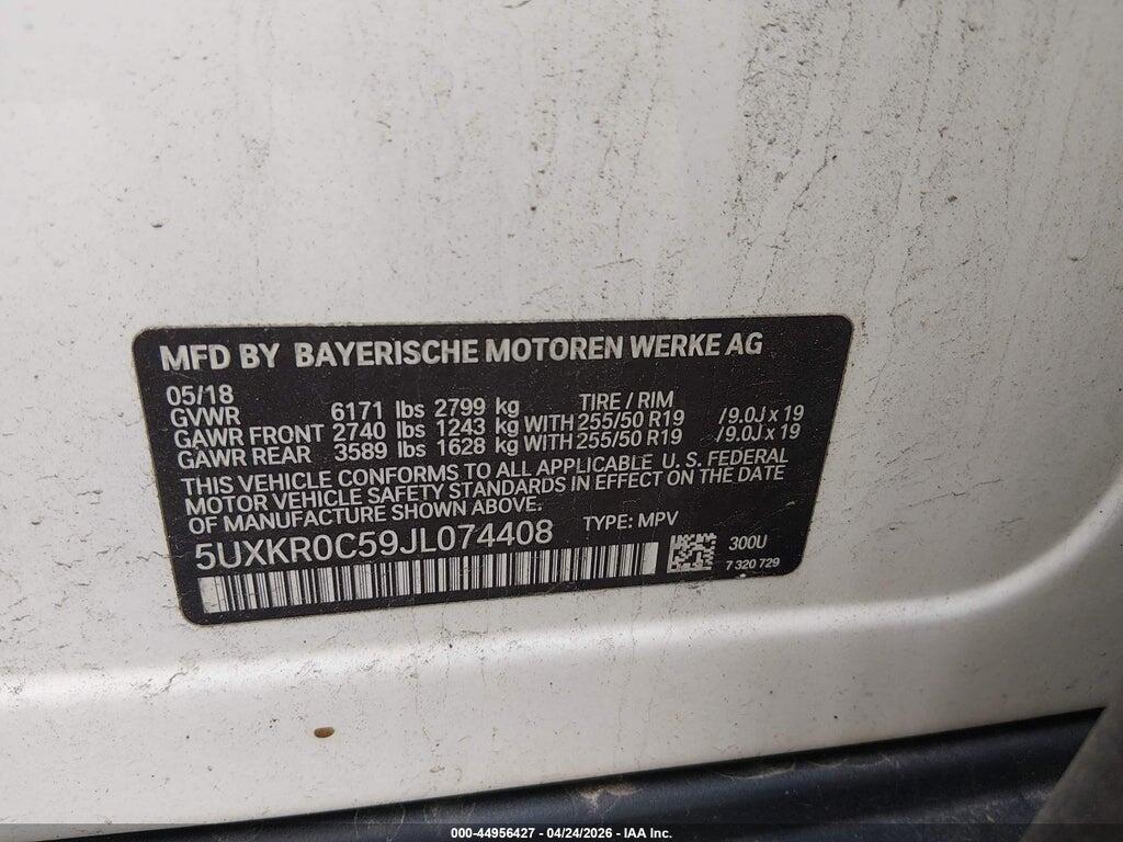 5UXKR0C59JL074408 2018 BMW X5 photo no. 9