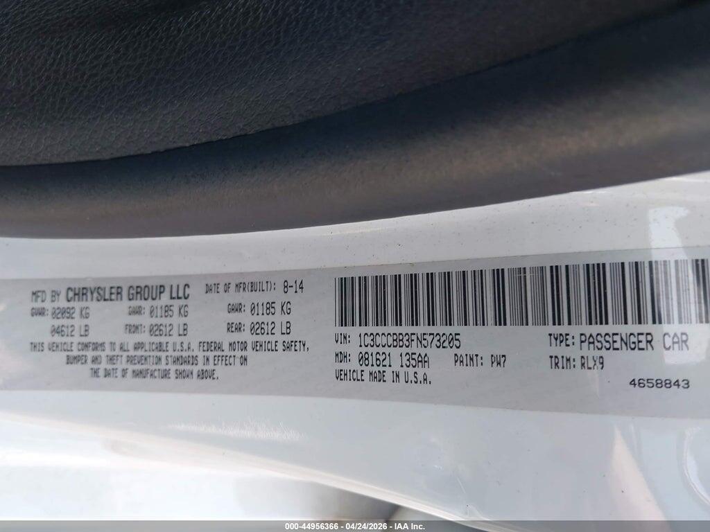 1C3CCCBB3FN573205 2015 CHRYSLER 200 photo no. 9