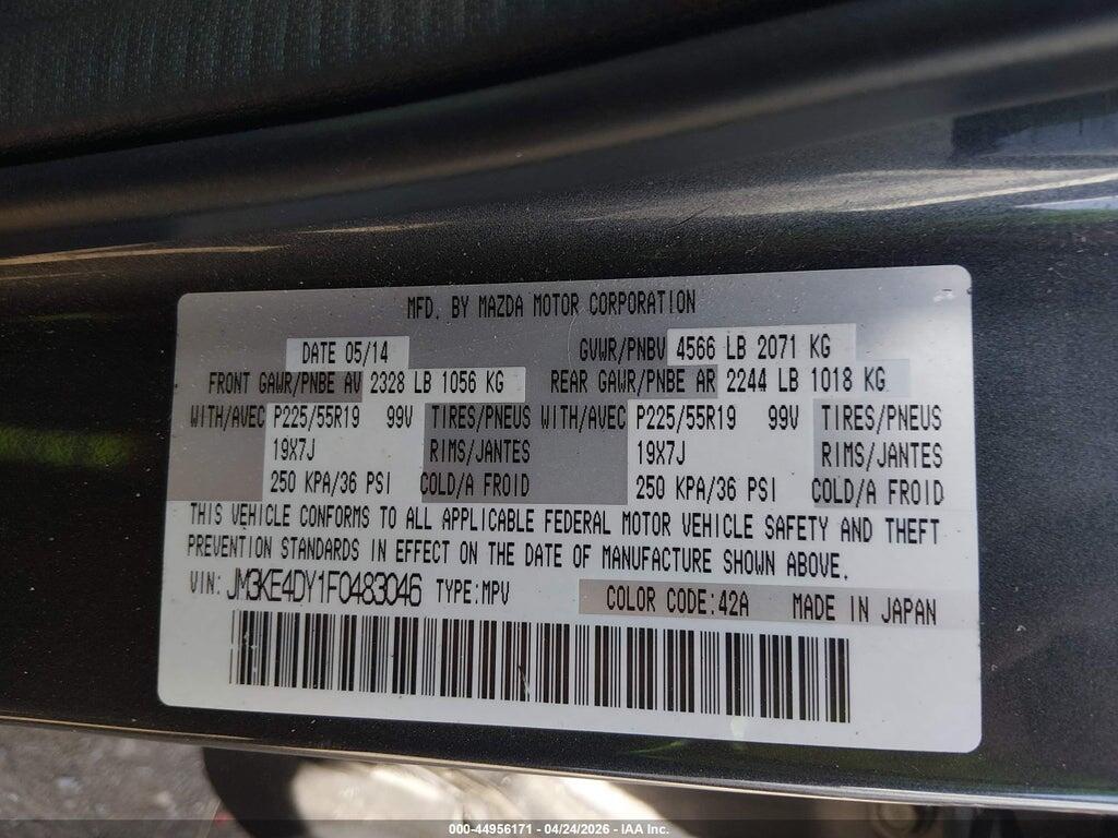 JM3KE4DY1F0483046 2015 MAZDA CX-5 photo no. 9