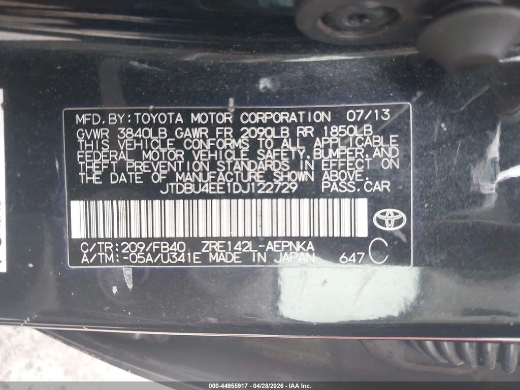 JTDBU4EE1DJ122729 2013 TOYOTA COROLLA photo no. 9