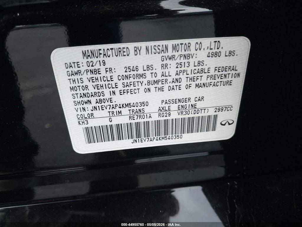 JN1EV7AP4KM540350 2019 INFINITI Q50 photo no. 9