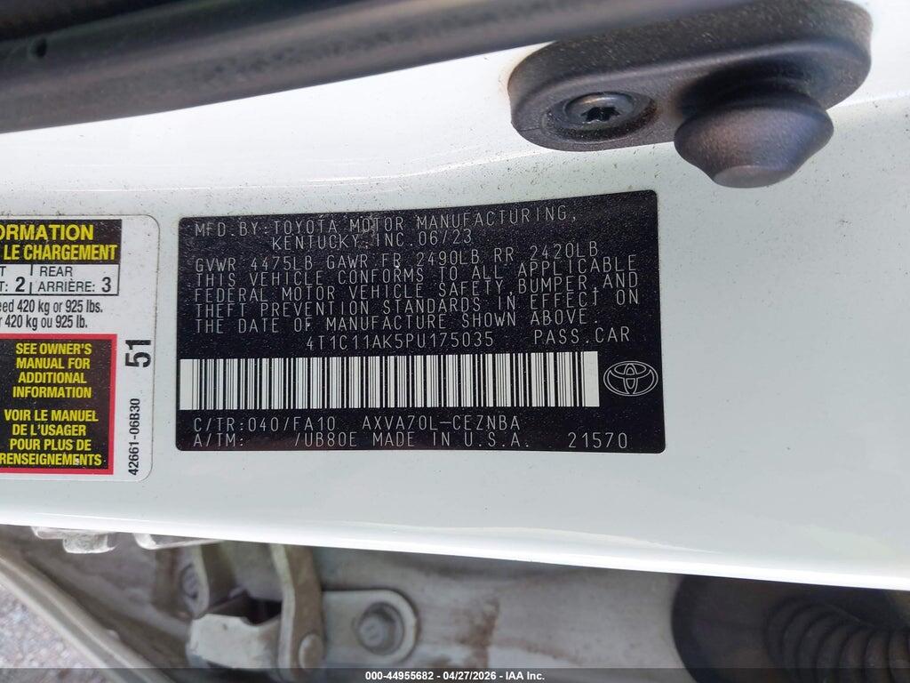 4T1C11AK5PU175035 2023 TOYOTA CAMRY photo no. 9