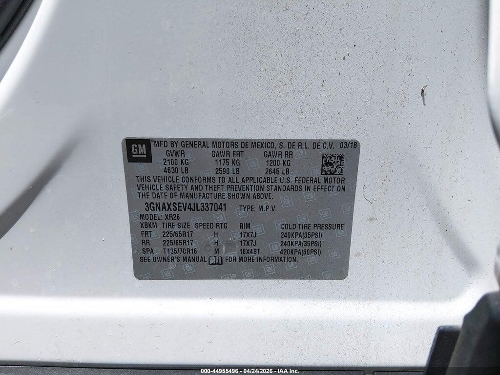 3GNAXSEV4JL337041 2018 CHEVROLET EQUINOX photo no. 9