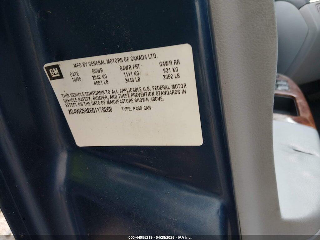 2G4WC582661179268 2006 BUICK LACROSSE photo no. 9