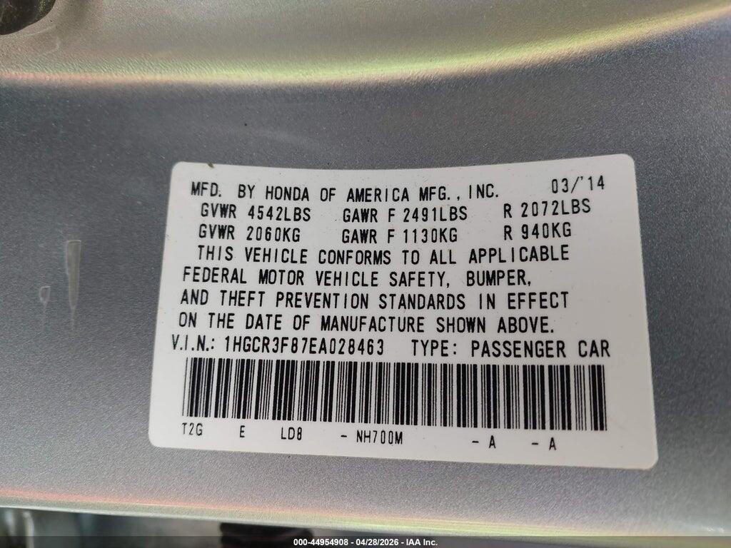 1HGCR3F87EA028463 2014 HONDA ACCORD photo no. 9