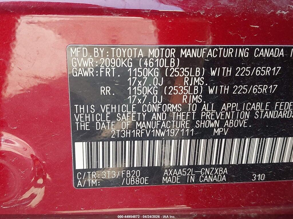 2T3H1RFV1NW197111 2022 TOYOTA RAV4 photo no. 9