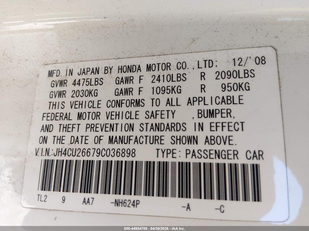 JH4CU26679C036898 2009 ACURA TSX photo no. 9