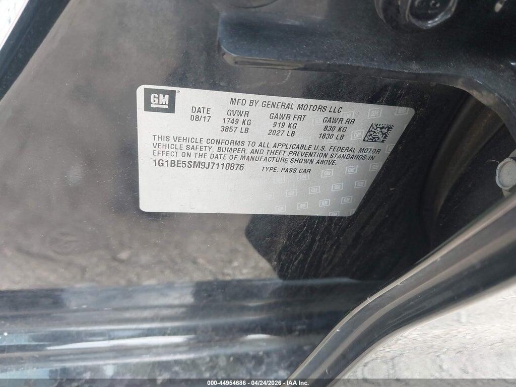 1G1BE5SM9J7110876 2018 CHEVROLET CRUZE photo no. 9