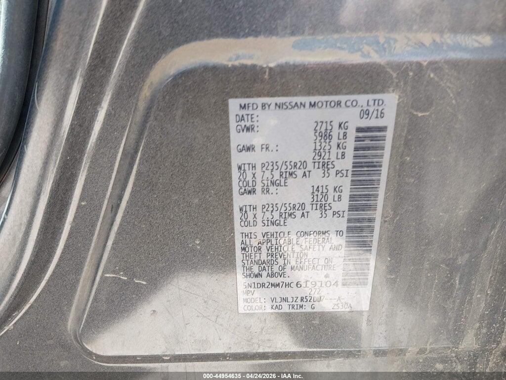 5N1DR2MM7HC619104 2017 NISSAN PATHFINDER photo no. 9