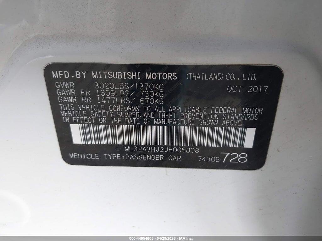 ML32A3HJ2JH005808 2018 MITSUBISHI MIRAGE photo no. 9