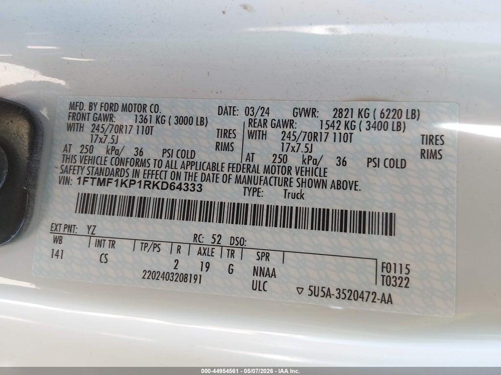 1FTMF1KP1RKD64333 2024 FORD F-150 photo no. 9