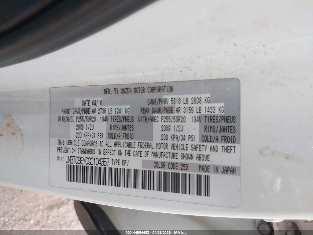 JM3TCBEY0G0104357 2016 MAZDA CX-9 photo no. 9