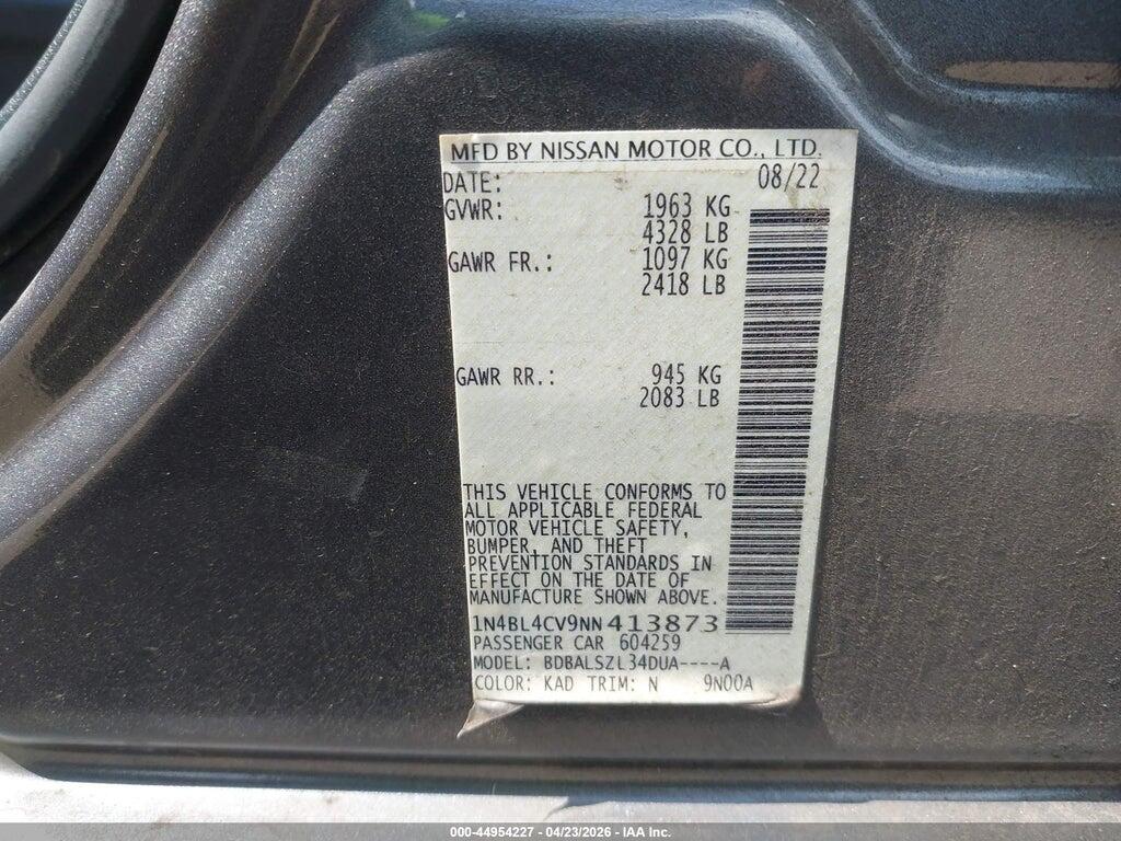 1N4BL4CV9NN413873 2022 NISSAN ALTIMA photo no. 9