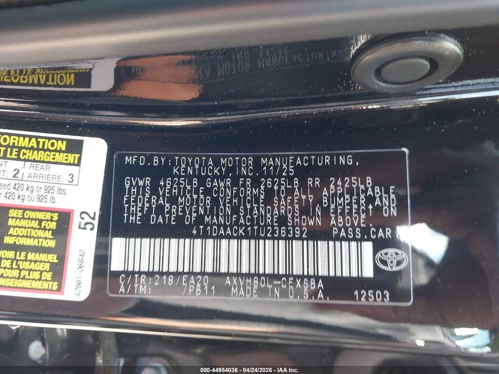 4T1DAACK1TU236392 2026 TOYOTA CAMRY photo no. 9