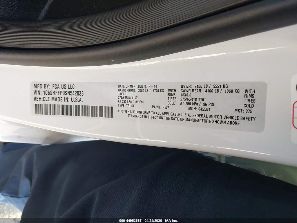 1C6SRFFP0SN542038 2025 RAM 1500 photo no. 9