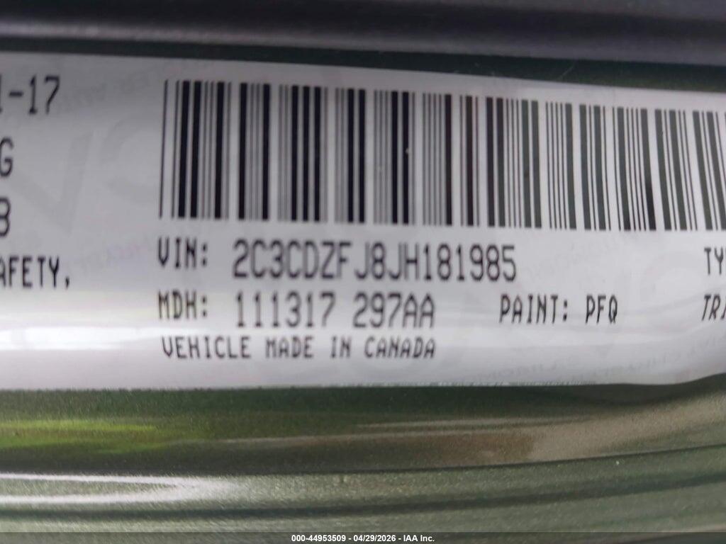 2C3CDZFJ8JH181985 2018 DODGE CHALLENGER photo no. 9