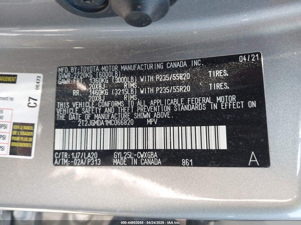2T2JGMDA1MC066820 2021 LEXUS RX 450H photo no. 9