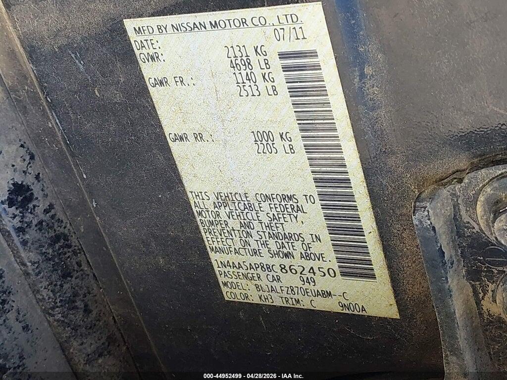 1N4AA5AP8BC862450 2011 NISSAN MAXIMA photo no. 9