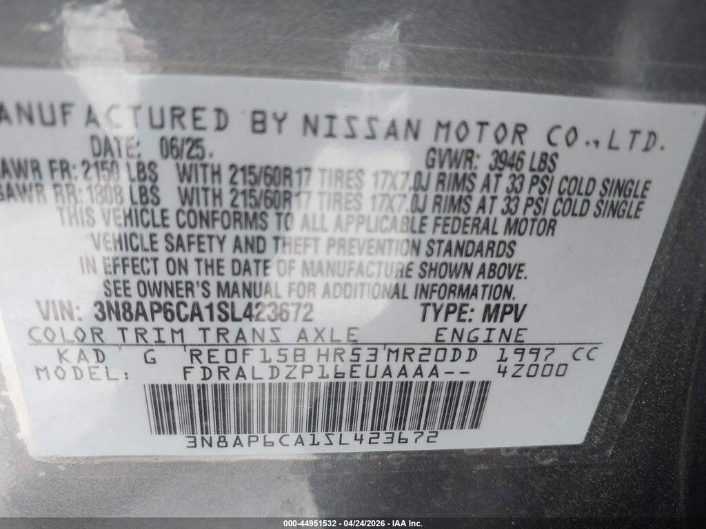 3N8AP6CA1SL423672 2025 NISSAN KICKS photo no. 9